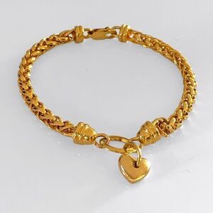 Gold Heart Charm Bracelet